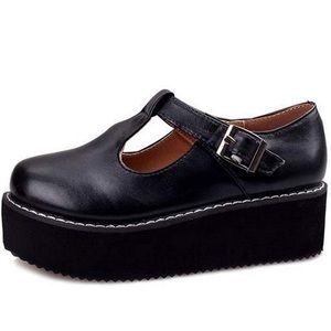 🖤 Round Toe Platform Creeper Shoes 🖤